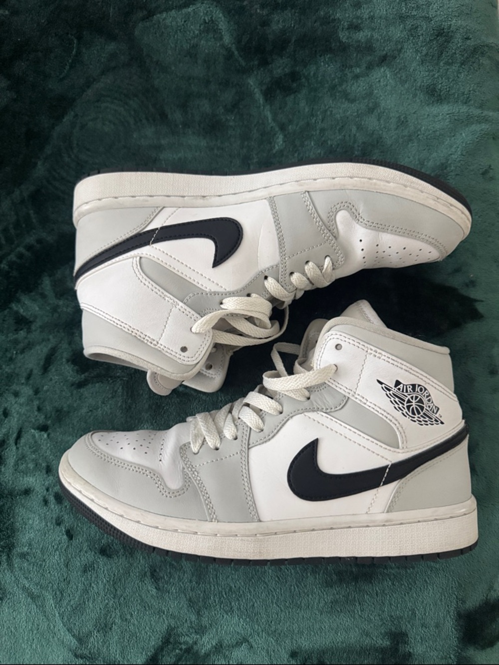 Nike Air Jordan High-Top Sneakers in White and Light Gray